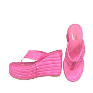 Pink platform sandals